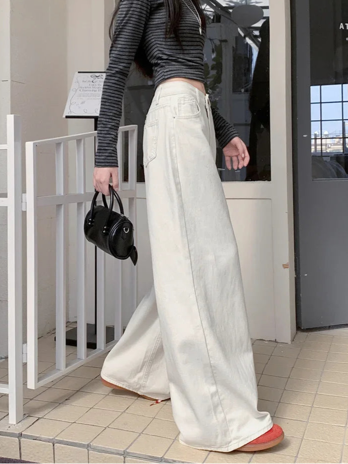 Botvotee White Baggy Jeans